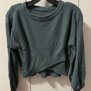 lululemon athletica Women's Ribbed Scoop Neck Sweater in Teal Green
